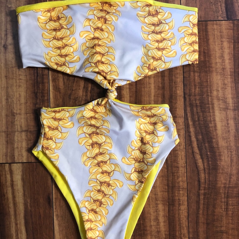 Leikinis Yellow Puakenikeni Bikini One-piece
